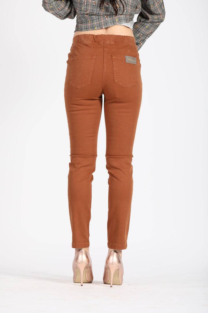 Oltre Tempo Pantalone in cotone con elastico finta tasca Offerte