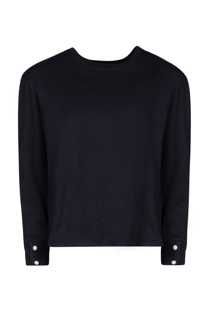 Oltre Tempo Maglia con rouche e bottoni sui polsi Moda