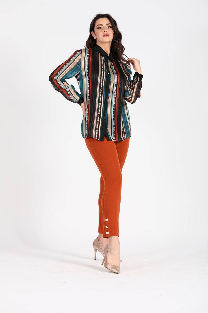 Oltre Tempo Pantalone capri mano lana con bottoncini al fondo Promozione