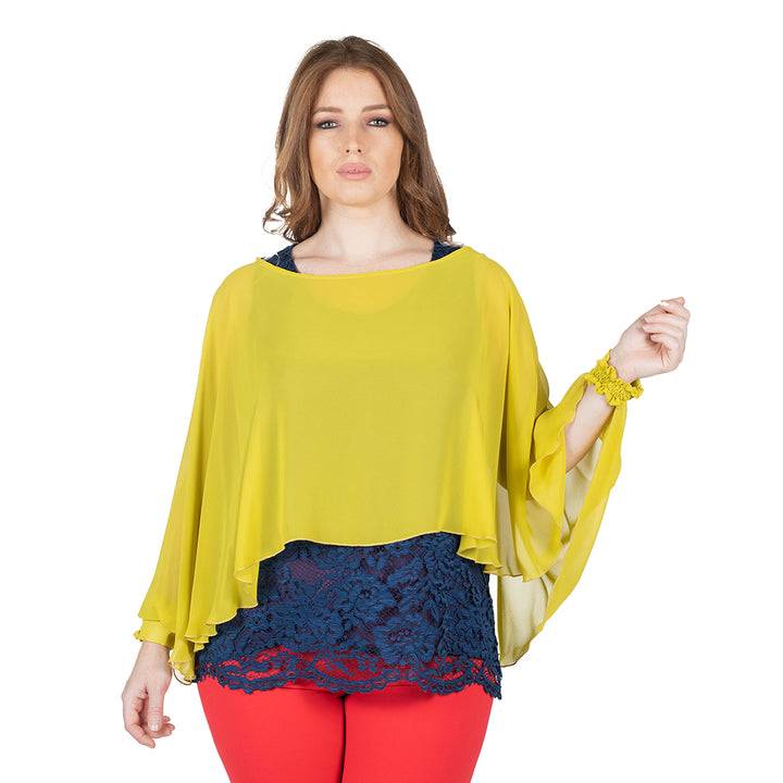 Oltre Tempo Coprispalle corto in georgette chiffon Outlet