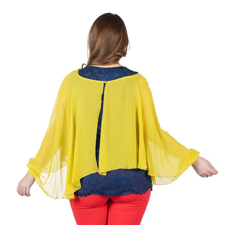 Oltre Tempo Coprispalle corto in georgette chiffon Outlet