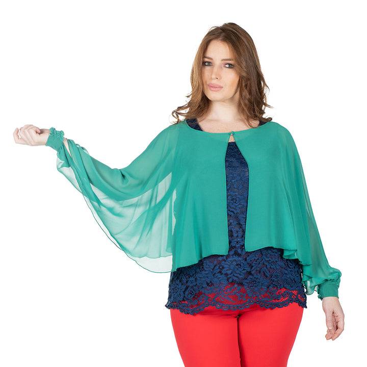 Oltre Tempo Coprispalle corto in georgette chiffon Outlet