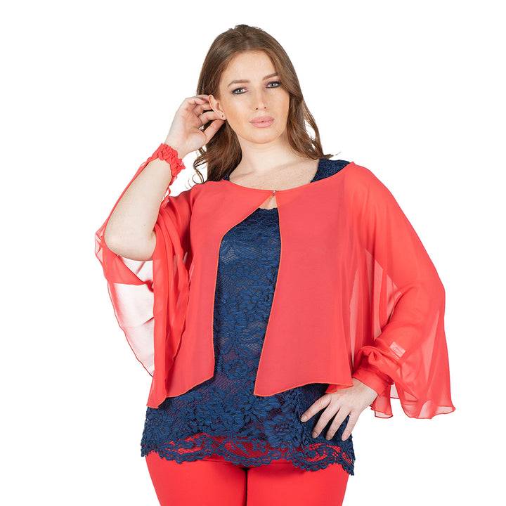 Oltre Tempo Coprispalle corto in georgette chiffon Outlet