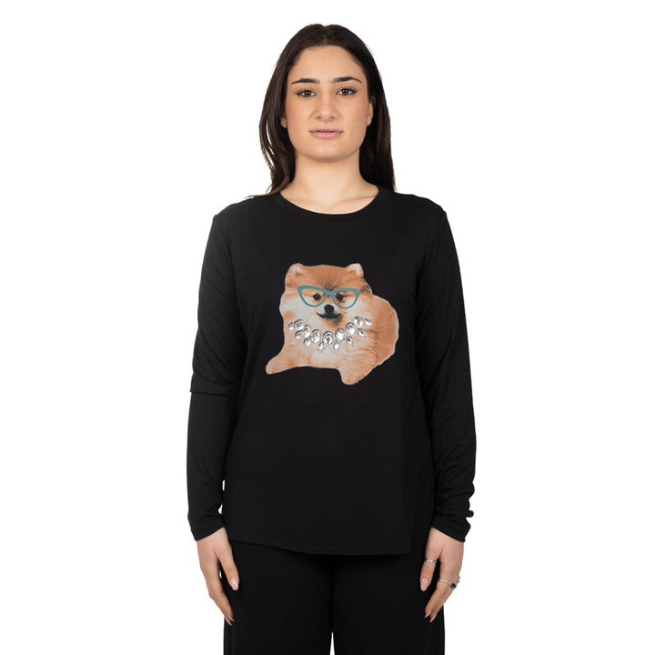 Oltre Tempo Maglia in viscosa con stampa Moda