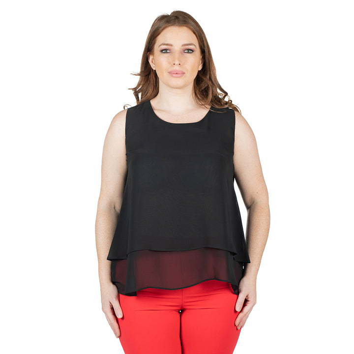 Oltre Tempo Top georgette chiffon con balza Italia