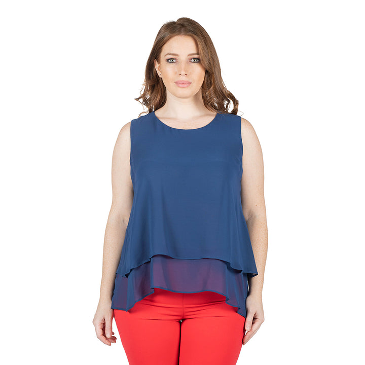 Oltre Tempo Top georgette chiffon con balza Italia