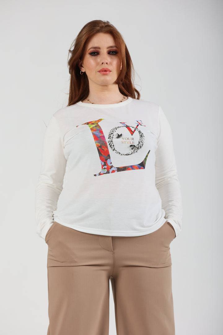 Oltre Tempo T-shirt in viscosa con stampa Presa