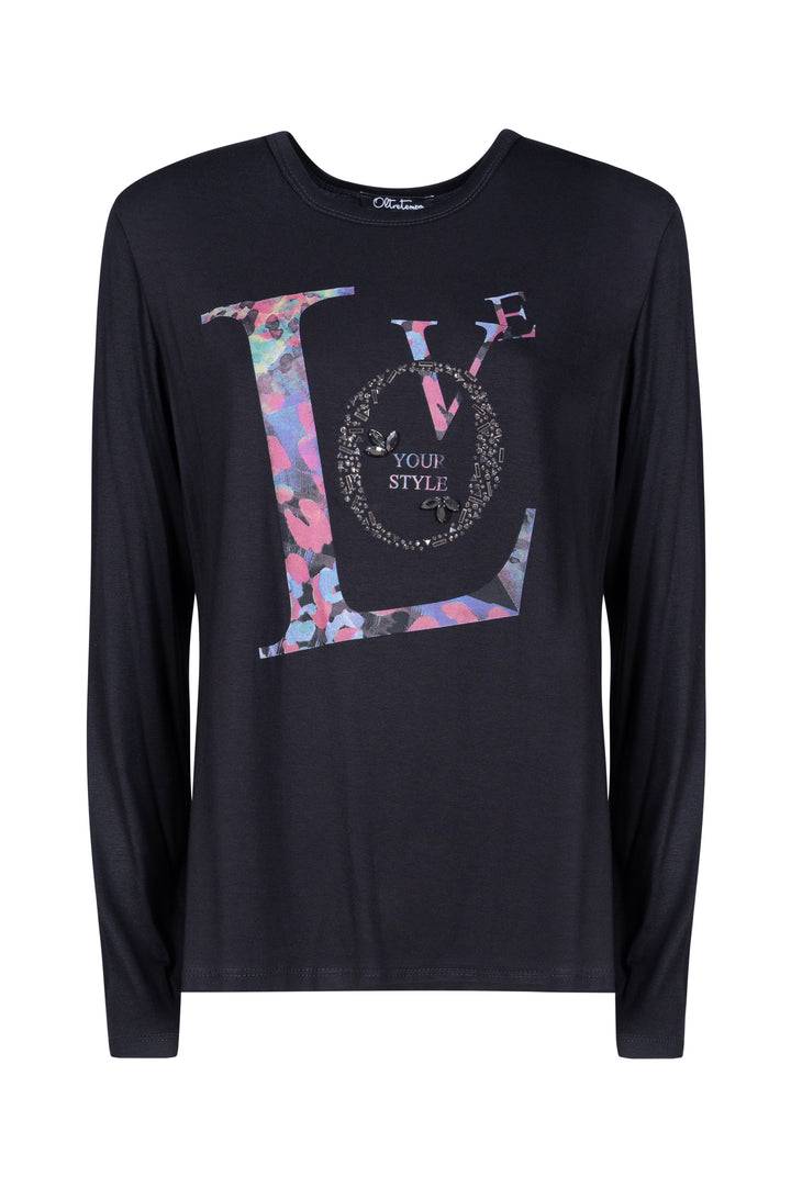 Oltre Tempo T-shirt in viscosa con stampa Presa