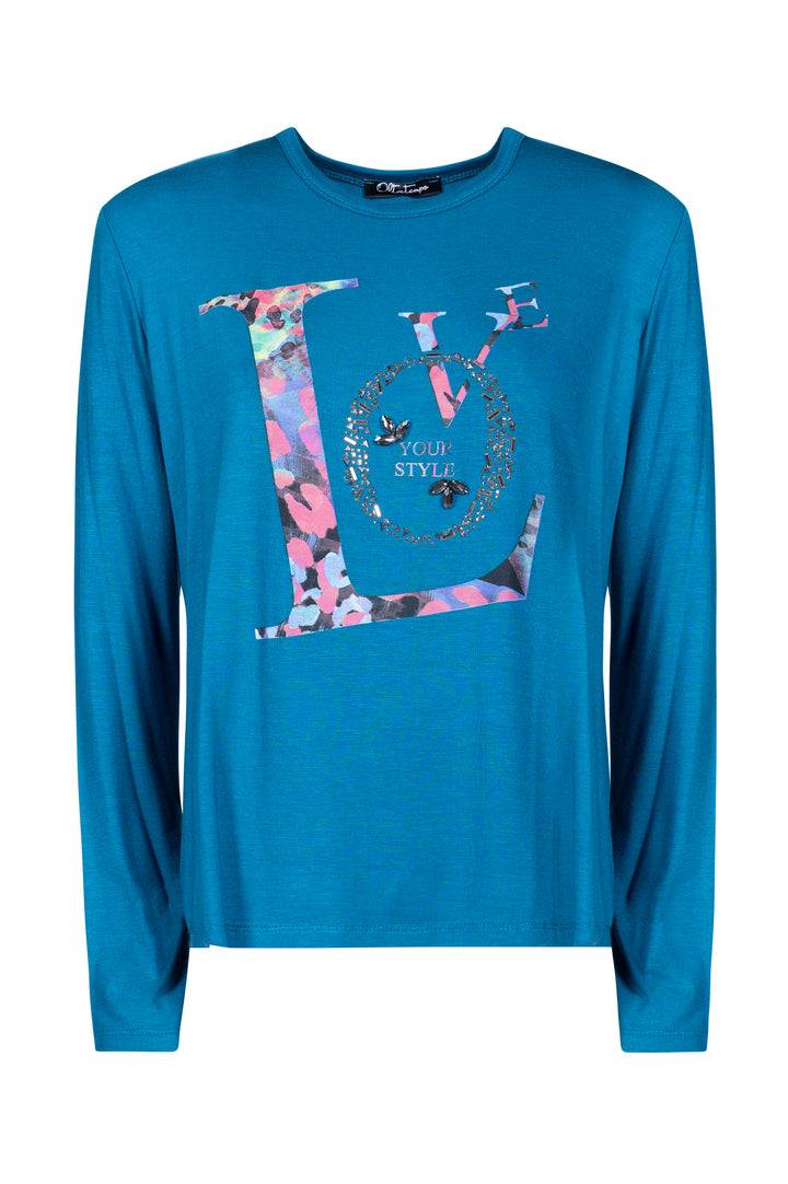 Oltre Tempo T-shirt in viscosa con stampa Presa