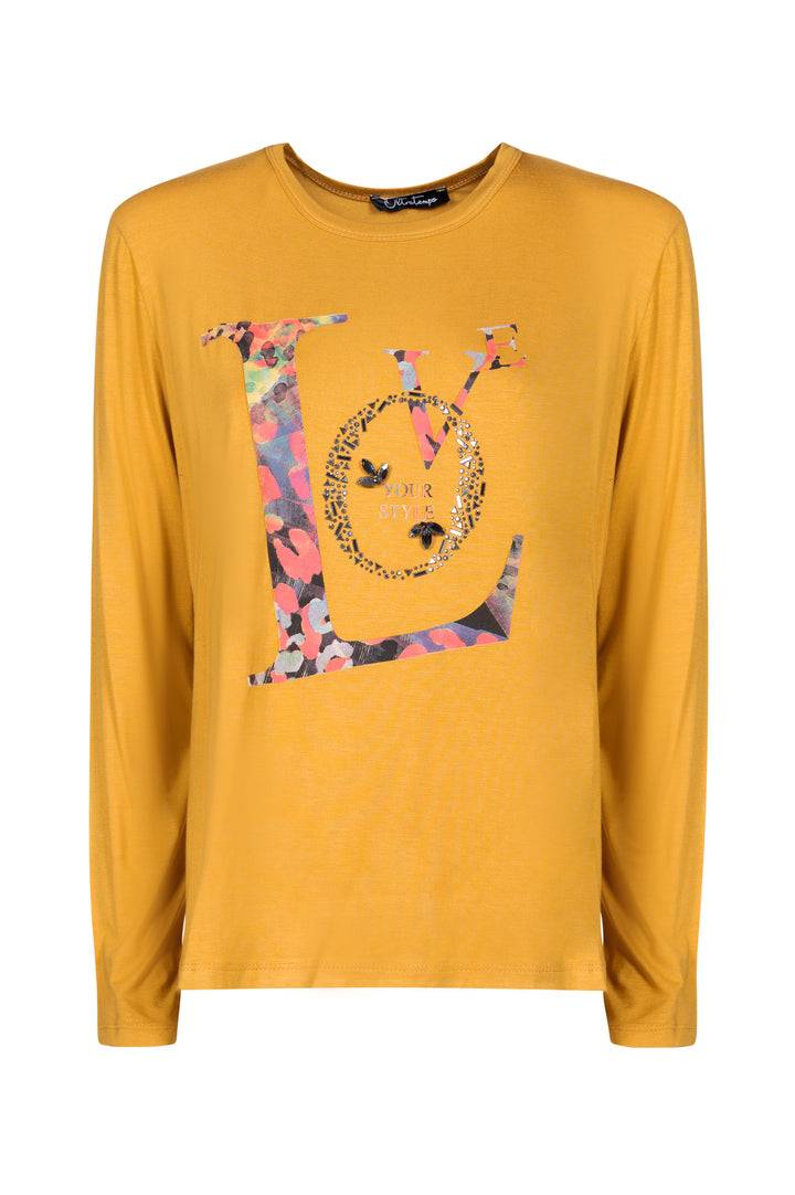 Oltre Tempo T-shirt in viscosa con stampa Presa