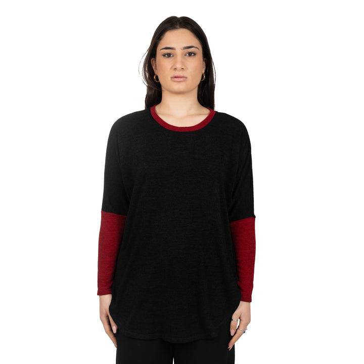 Oltre Tempo Maglia mano lana con contrasti Prezzo basso