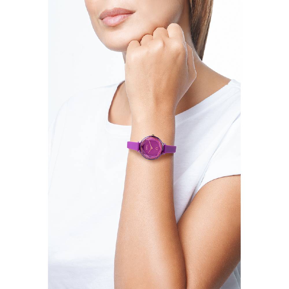 Opsobjects DIAMOND orologio con cinturino in silicone e vetro sfaccettato Prezzo Ridotto