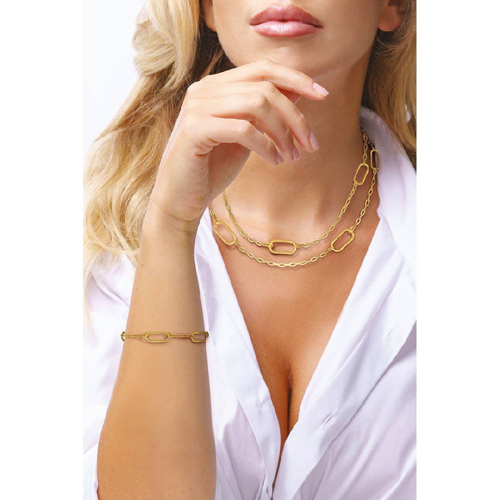 Opsobjects GRACE bracciale con tre maglie ovali diamantate Vendite Flash