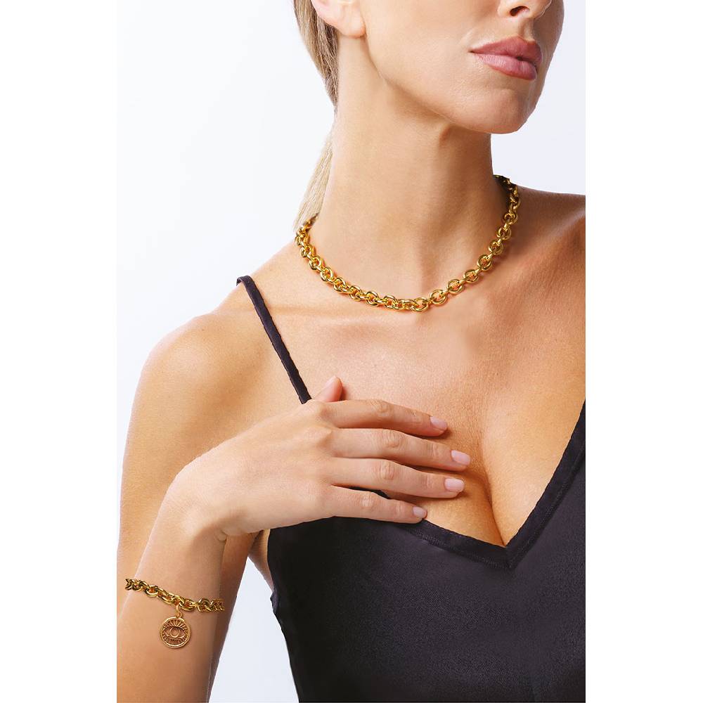 Opsobjects VICTORIA bracciale oro giallo con medaglia occhio 50% di sconto con spedizione gratuita