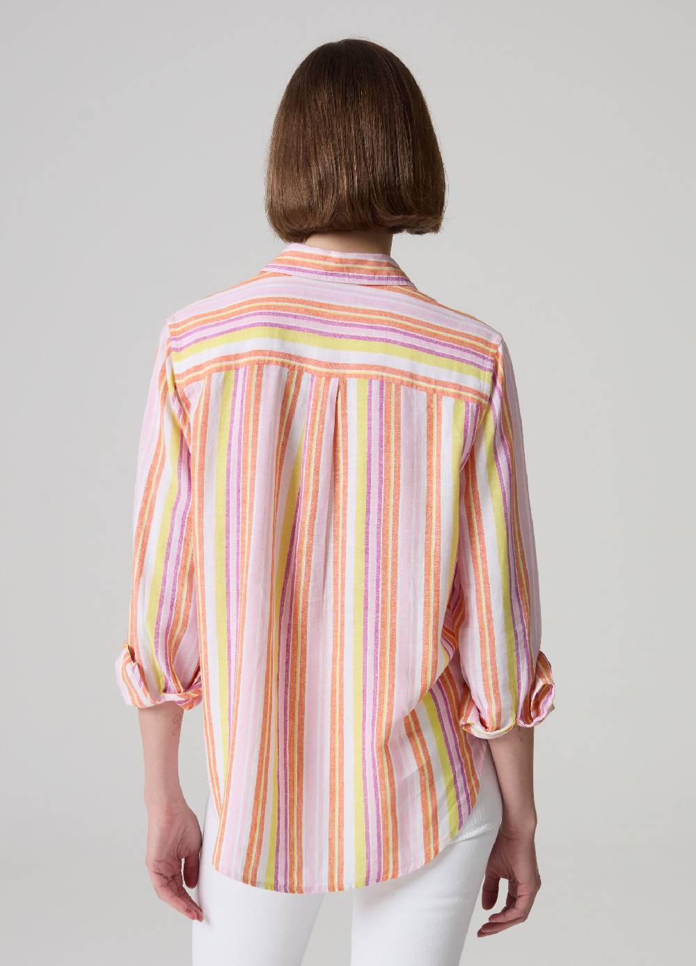 Ovs Camicia in lino e viscosa a righe multicolor Nuova