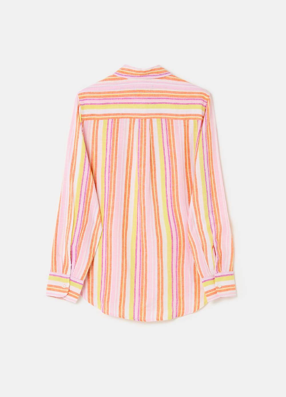 Ovs Camicia in lino e viscosa a righe multicolor Nuova