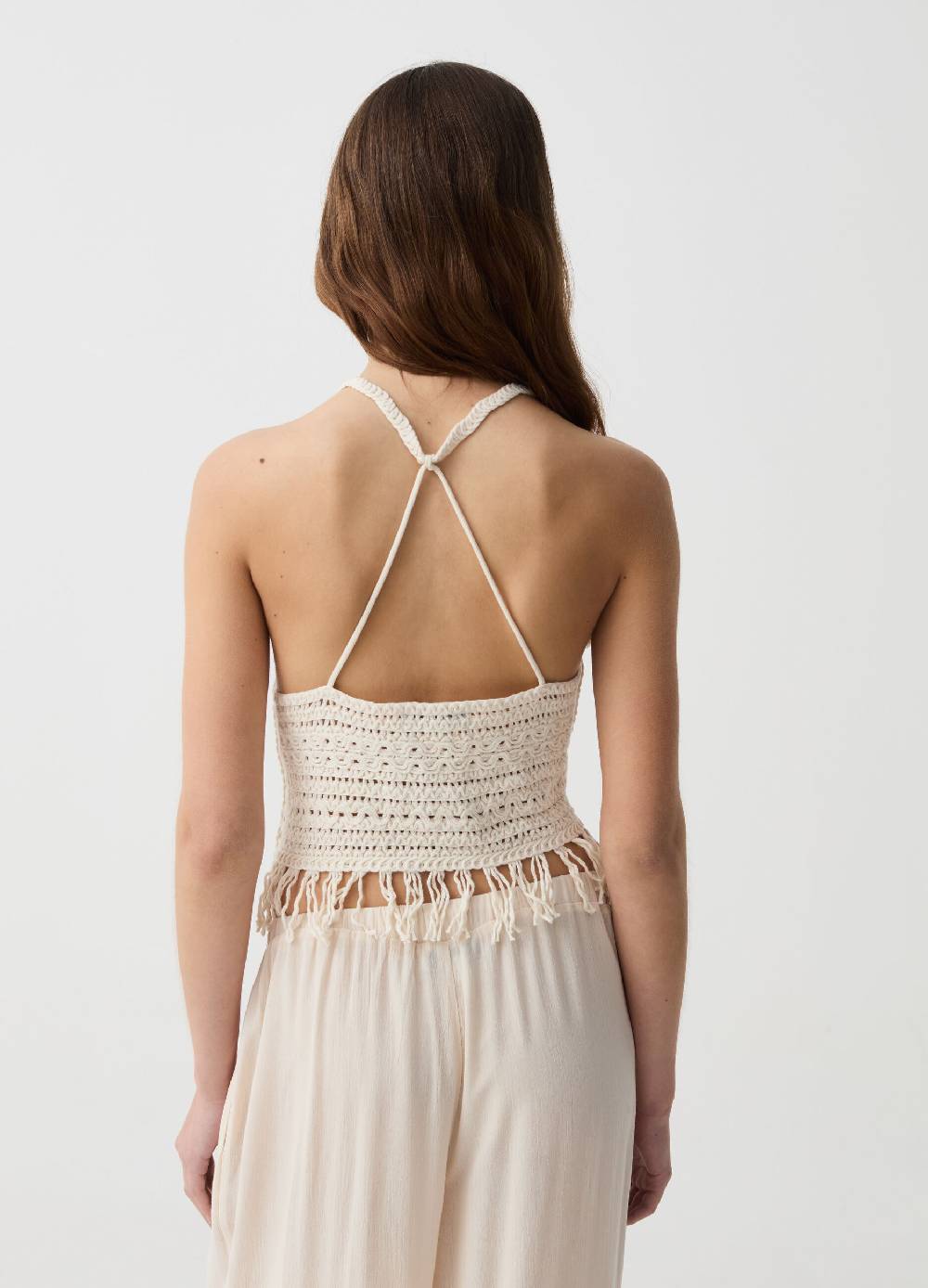 Ovs Top crochet con frange Italy