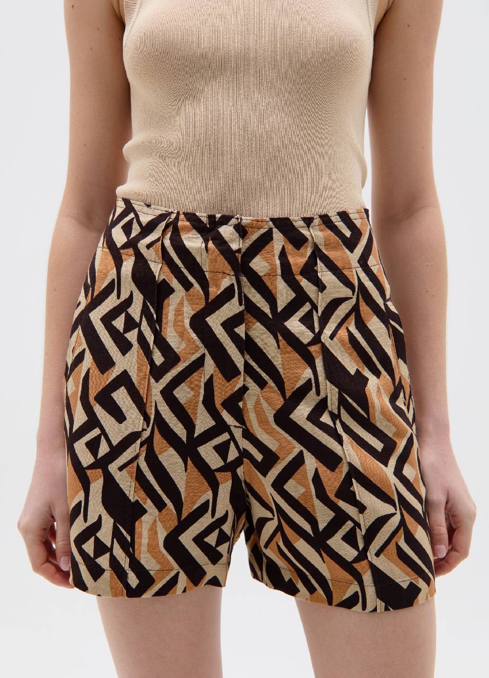 Ovs Shorts in lino e viscosa con pinces Prezzo basso