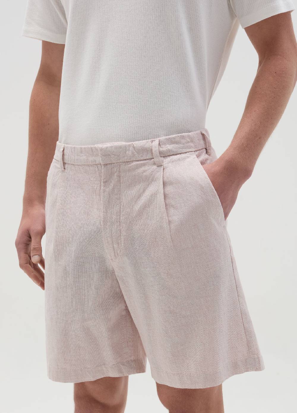 Ovs Bermuda chino in cotone e lino con pinces Promozione Limitata