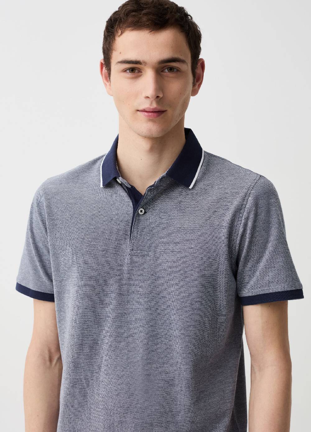 Ovs Polo in piquet con trama jacquard Trasporto libero internazionale
