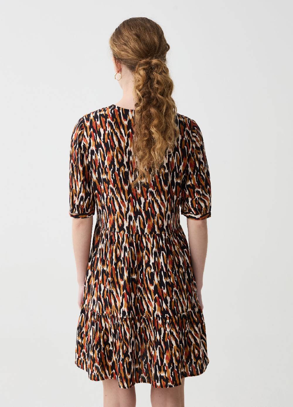 Ovs Vestito corto a balze con scollo a V In Linea