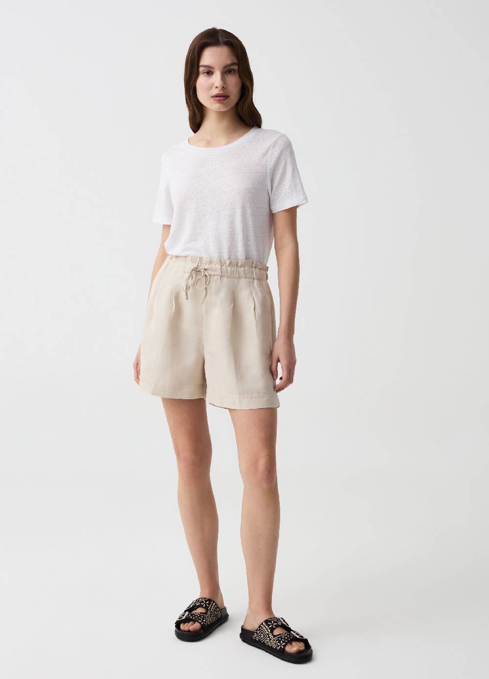Ovs T-shirt in lino con scollo rotondo Affare Del Giorno