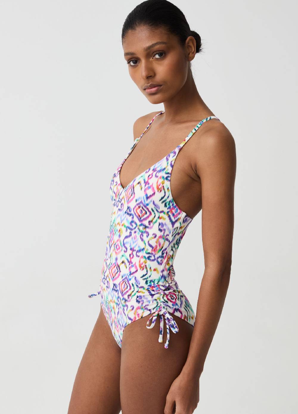 Ovs Costume intero con coulisse stampa ikat Novità