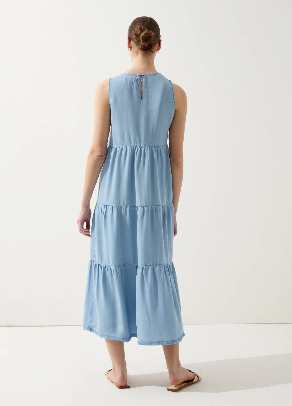 Ovs Vestito lungo effetto denim a balze Sconto