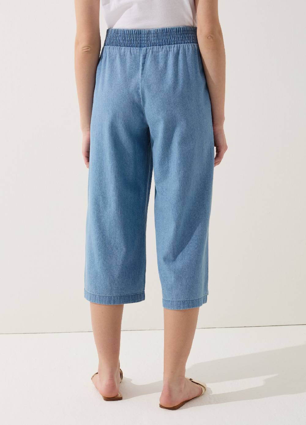 Ovs Pantalone wide leg cropped effetto denim Economico