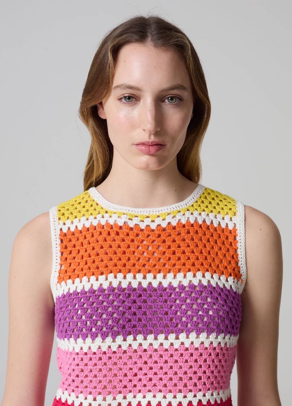 Ovs Tank top crochet a righe multicolor Outlet