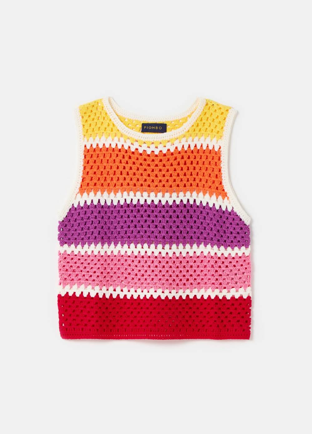 Ovs Tank top crochet a righe multicolor Outlet