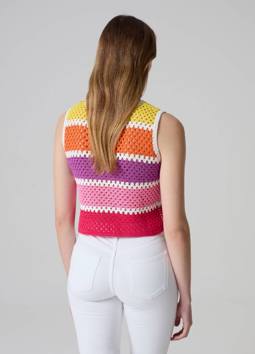 Ovs Tank top crochet a righe multicolor Outlet