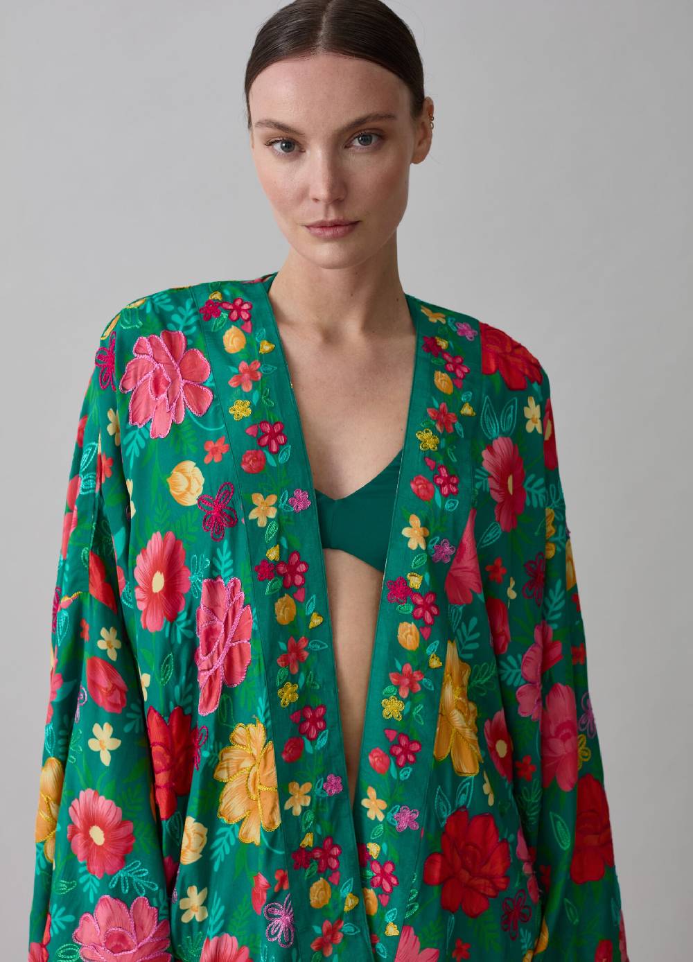 Ovs Kimono aperto copri costume floreale Vendita Calda