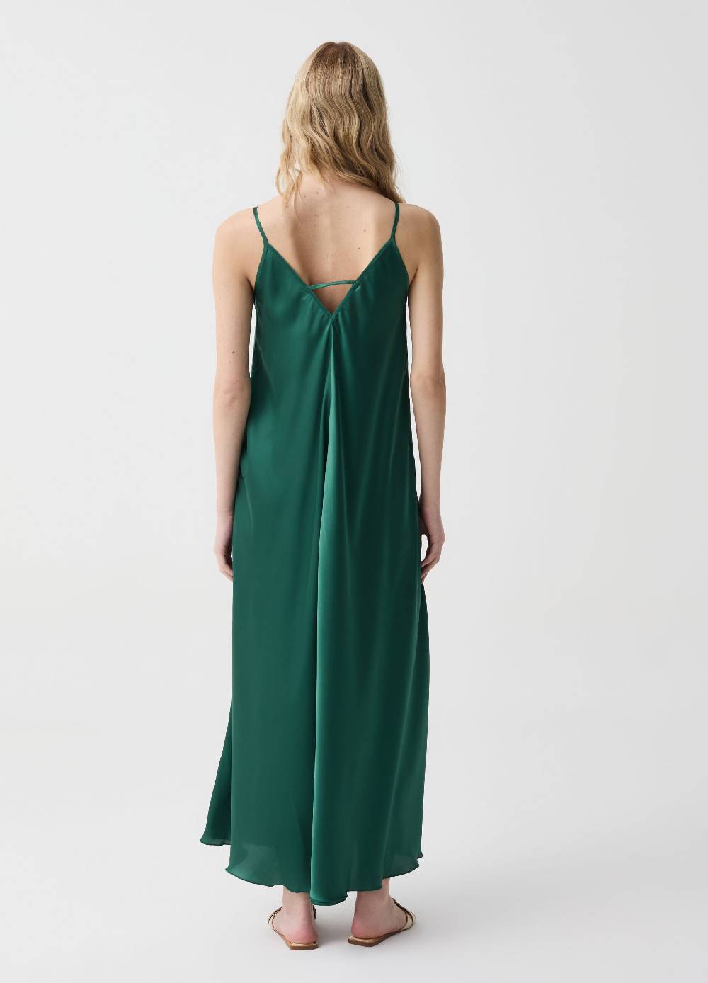 Ovs Vestito lungo in satin con spalline sottili Vendita Economica