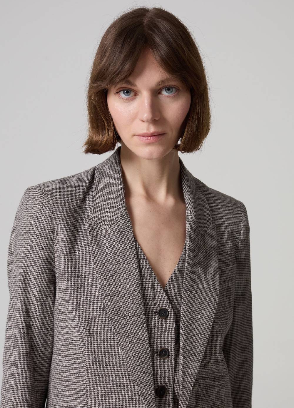 Ovs Blazer in tessuto misto lino e viscosa PIOMBO Nuova