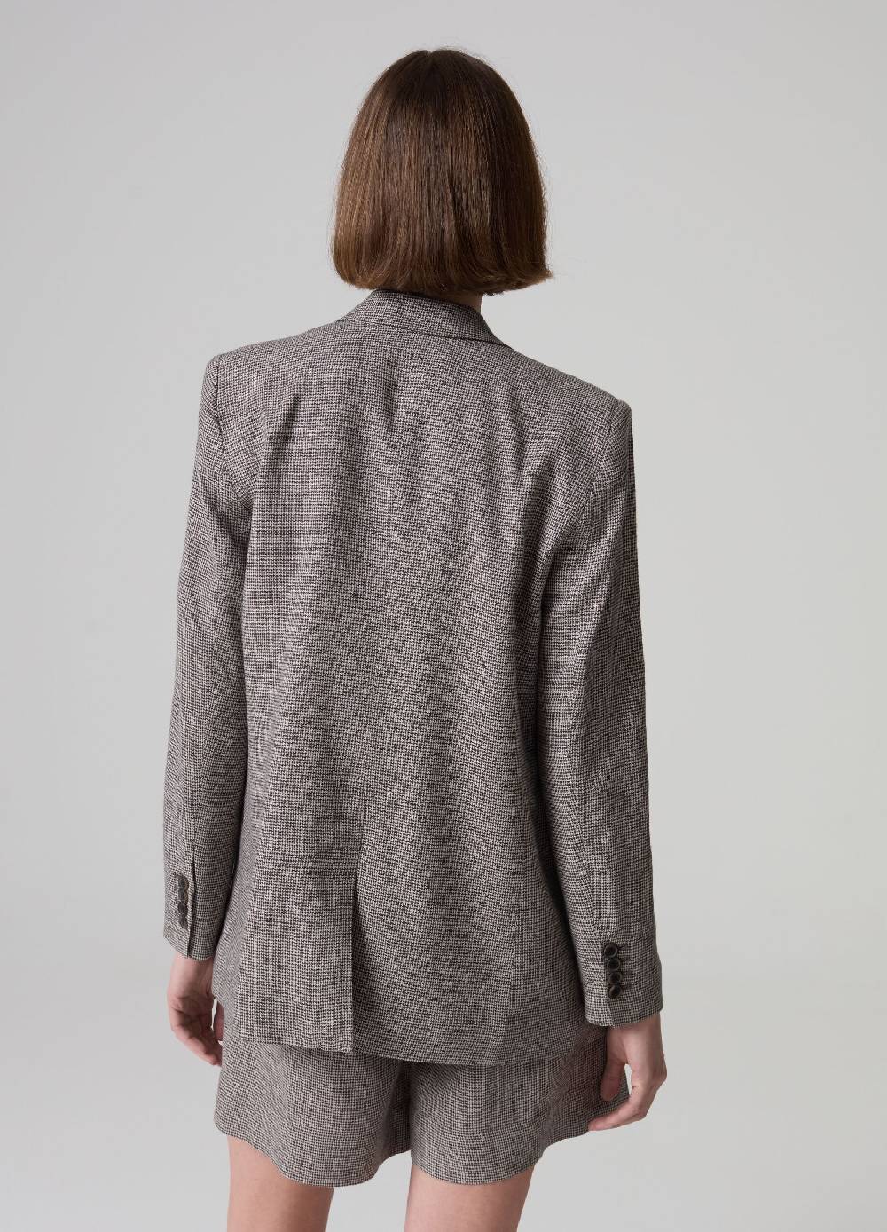 Ovs Blazer in tessuto misto lino e viscosa PIOMBO Nuova