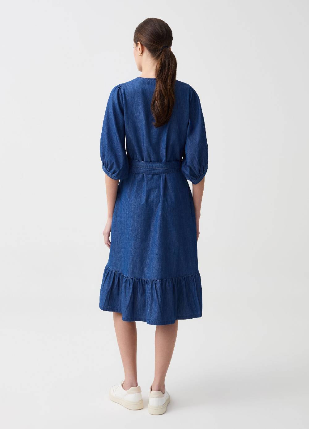 Ovs Abito midi in denim a portafoglio Moda