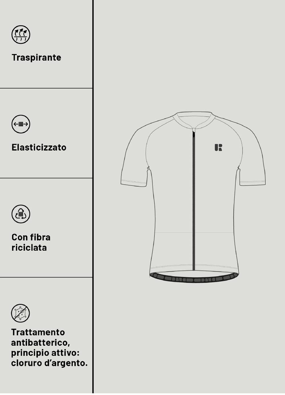 Ovs T-shirt ciclista stampata full-zip Urban Riders Presa