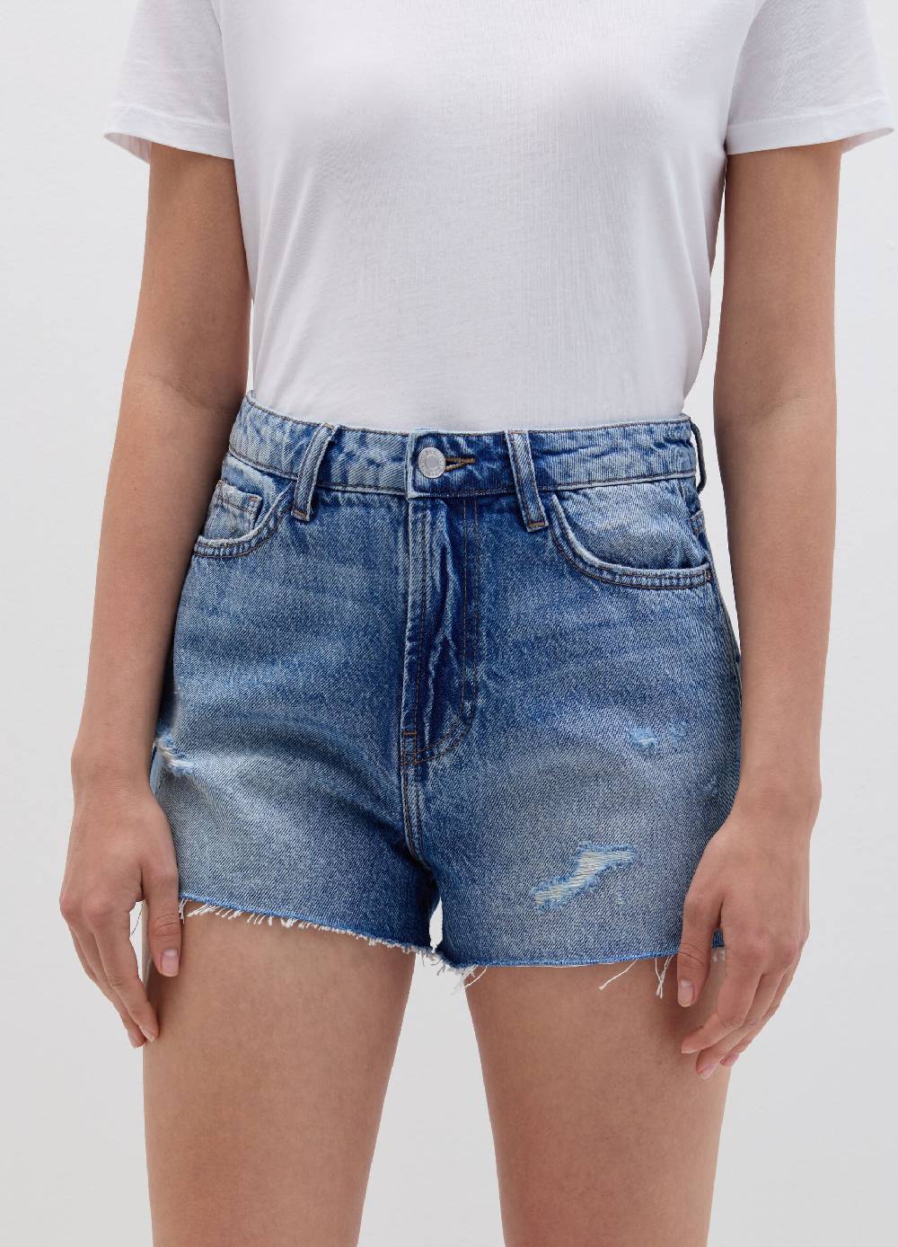 Ovs Shorts in denim con strappi e abrasioni Negozio