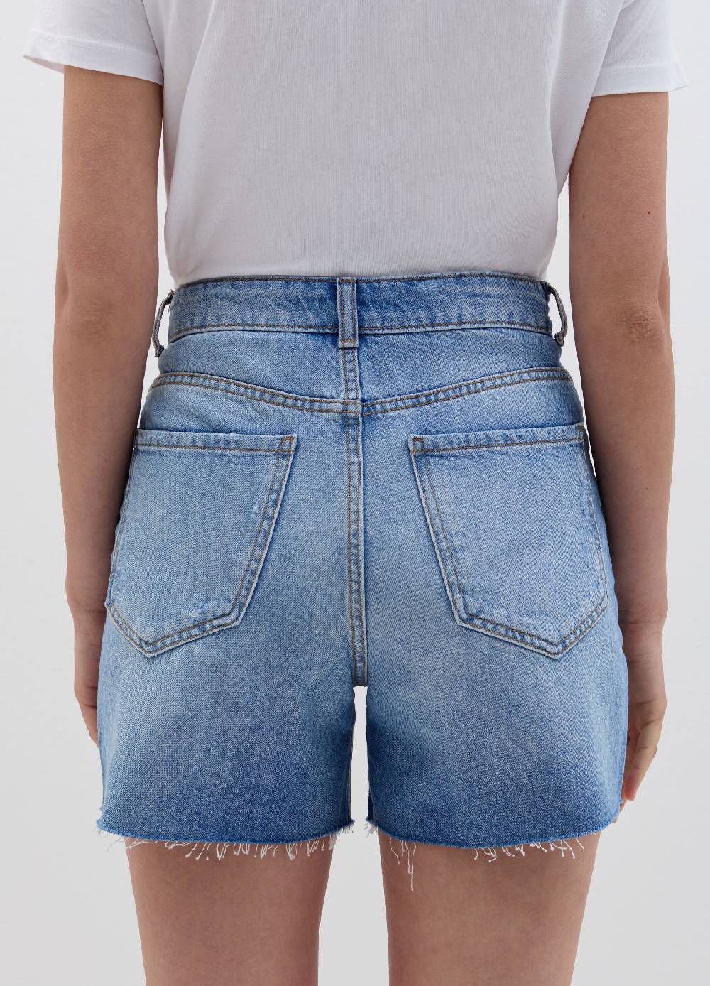 Ovs Shorts mom fit in denim con strappi Nuova