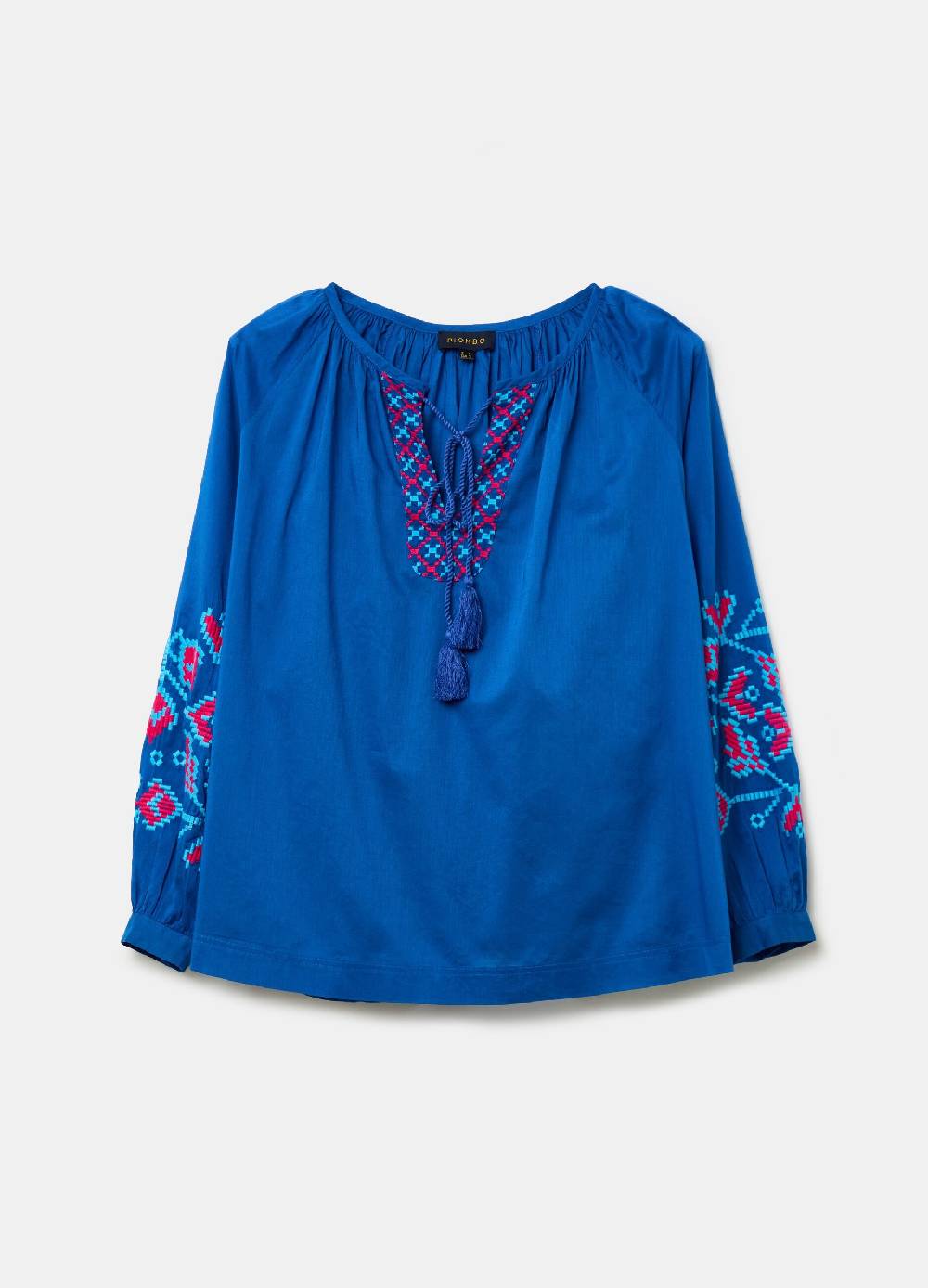 Ovs Blusa over con ricami etnici e nappine Italy