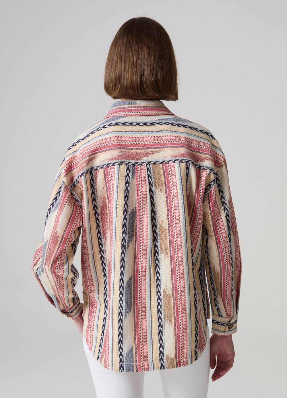 Ovs Shacket a righe multicolor con disegni etnici Nuovo