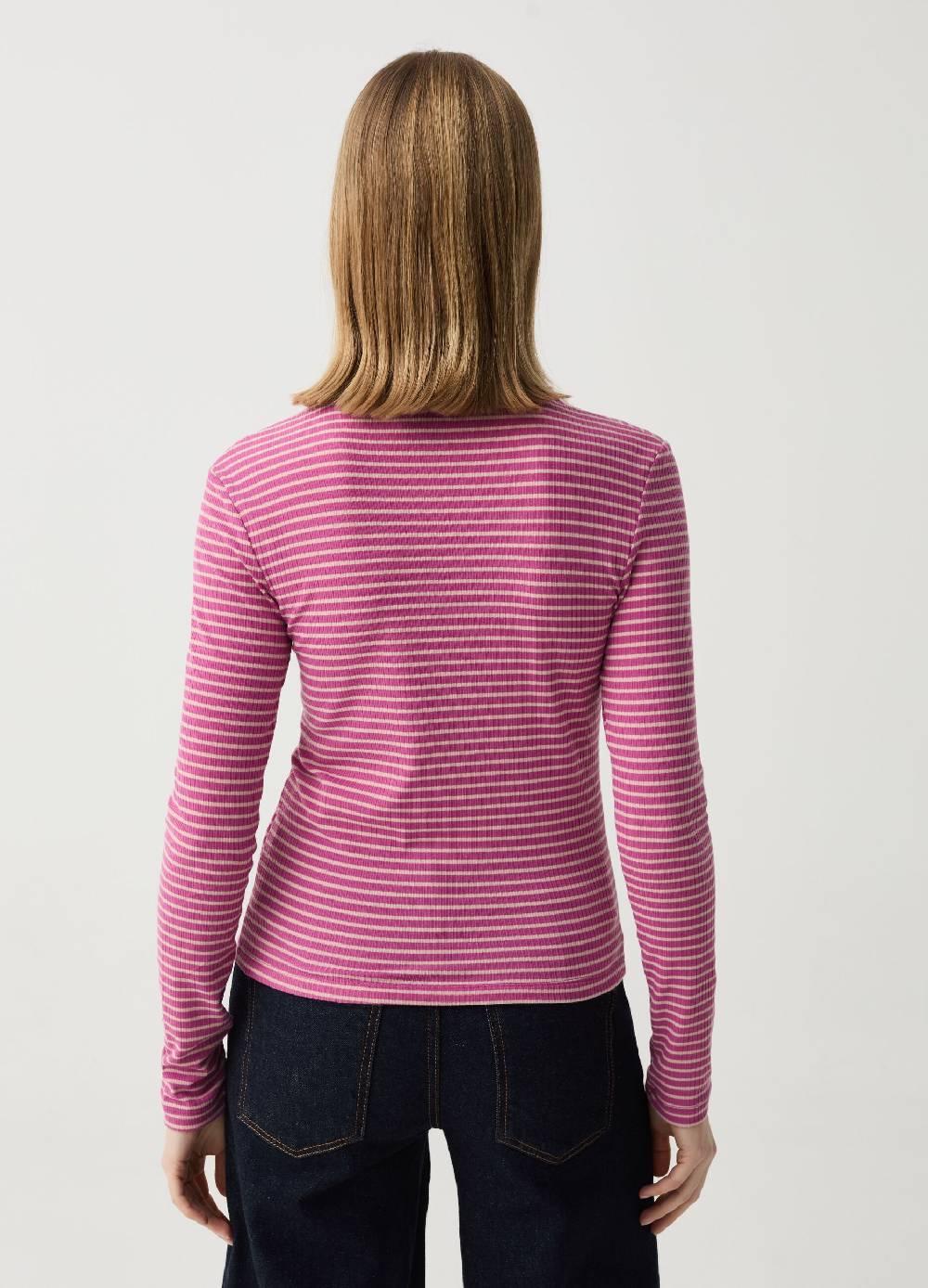Ovs T-shirt a righe con maniche lunghe e nodo Soddisfazione Garantita