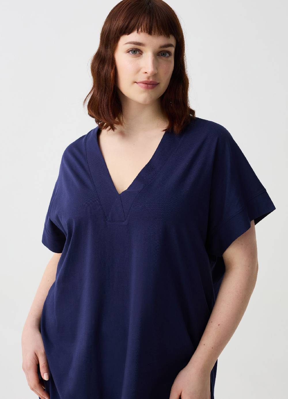 Ovs Abito Essential corto in jersey con scollo a V Curvy Economico