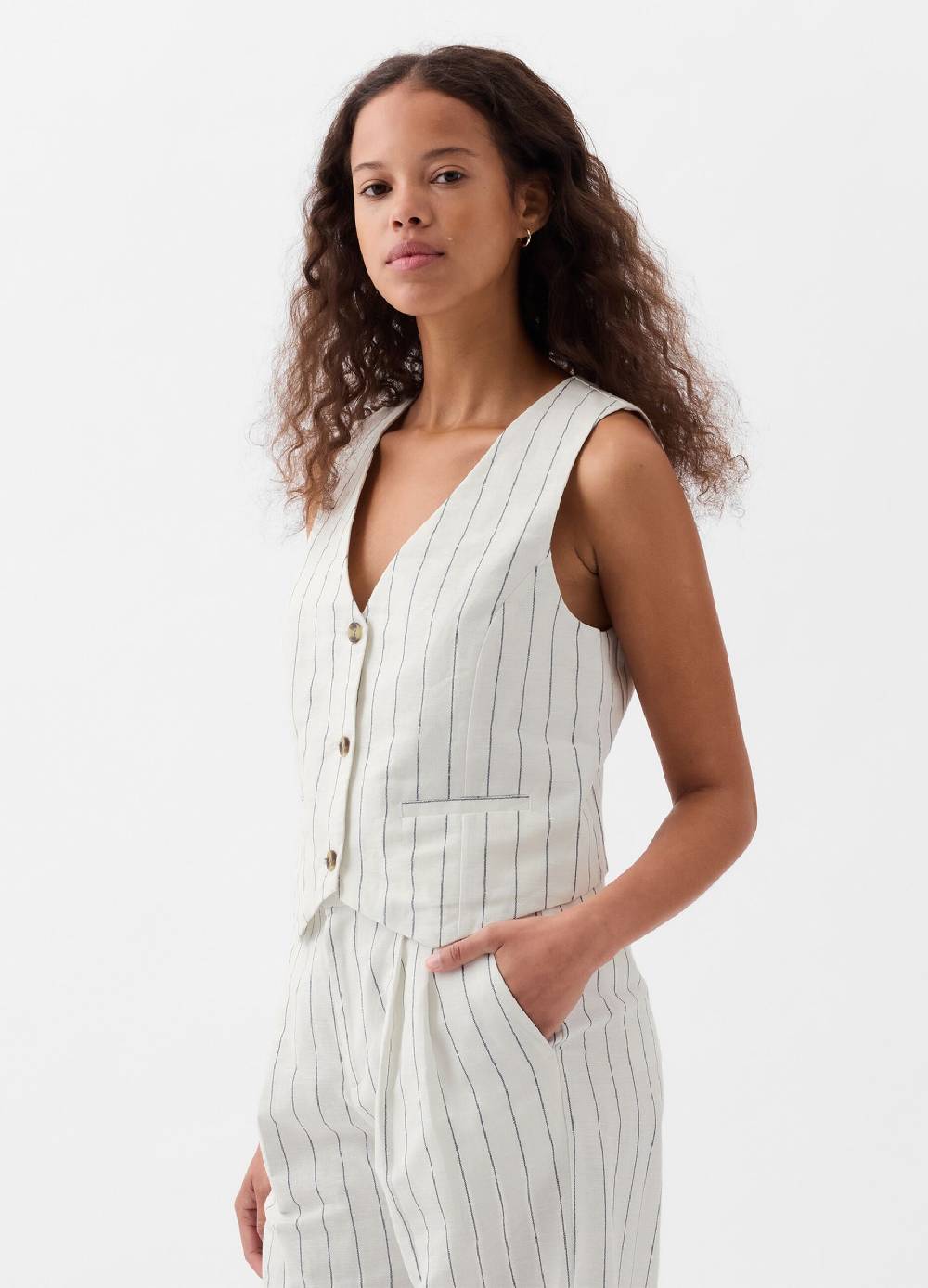 Ovs Gilet in lino e viscosa scollo a V Acquista Ora