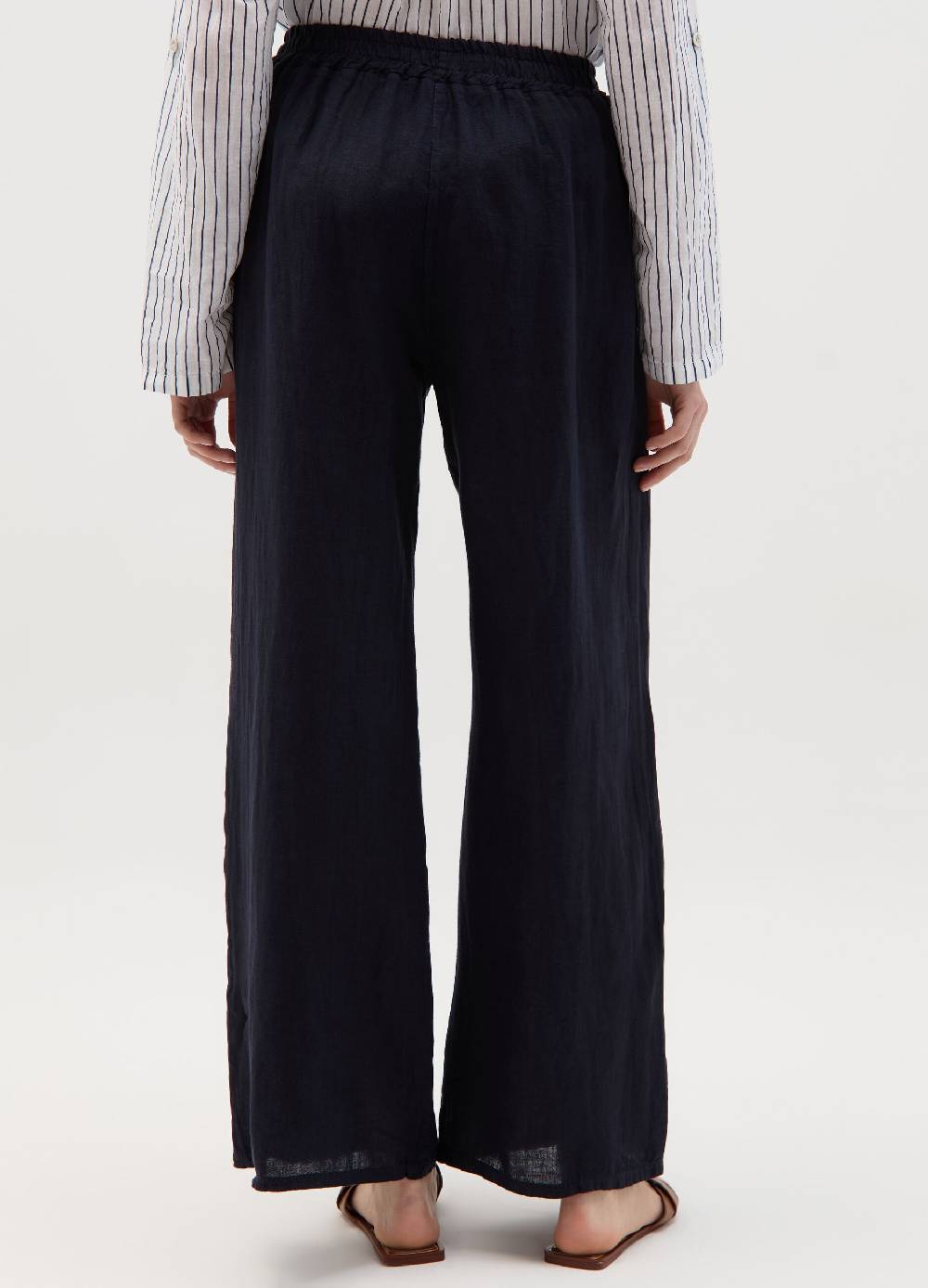 Ovs Joggers wide leg in lino con coulisse Shopping Online