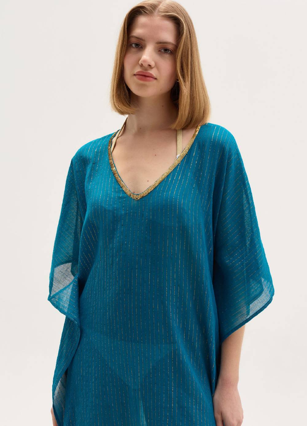 Ovs Poncho copri costume in cotone e lurex Convenienza