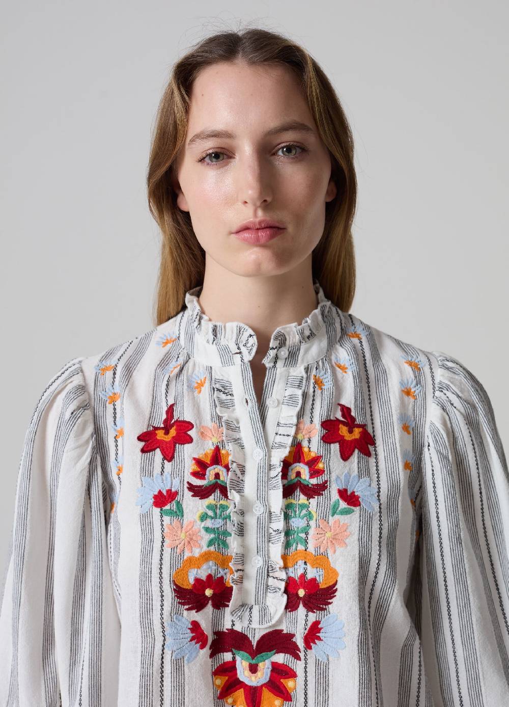 Ovs Blusa a righe con fiori ricamati Presa