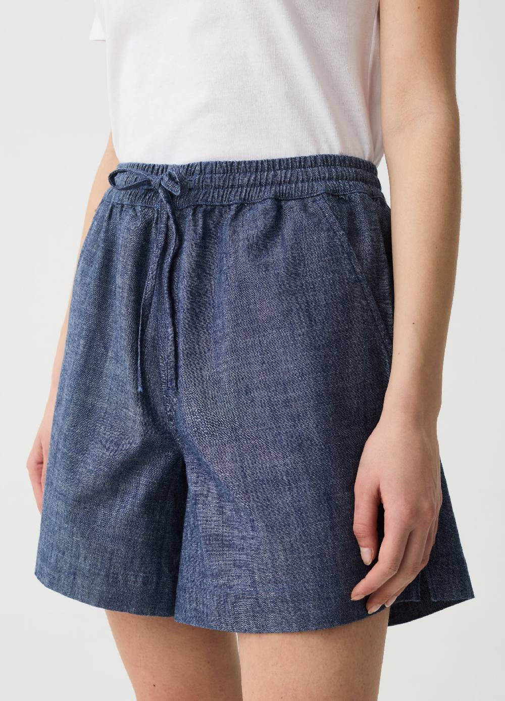Ovs Shorts in tessuto fluido effetto denim Outlet