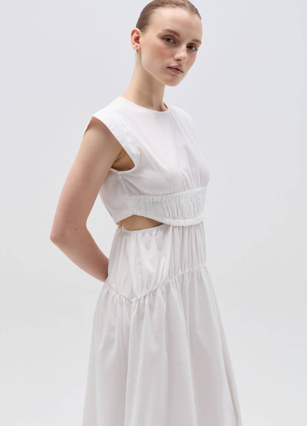 Ovs Vestito lungo in popeline con dettagli cut out In Vendita